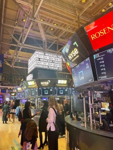 Attendees on the New York Stock Exchange trading floor