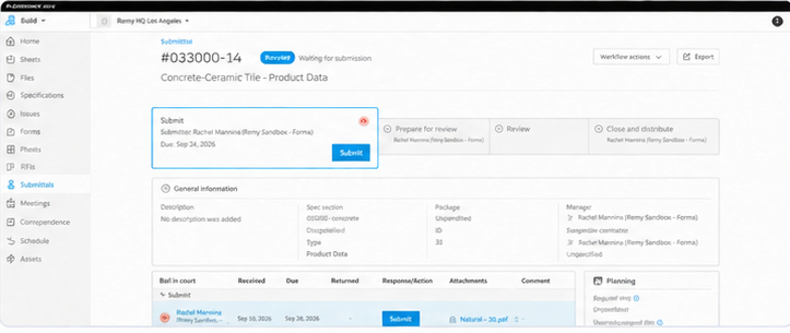 Record created in Procore/Autodesk